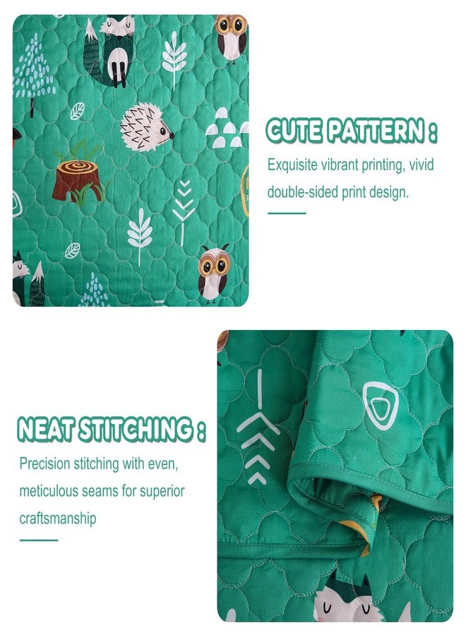 CIMVI Green Forest Animals Quilt Set for Boys Full Size Kids Bedding Sets Lightweight Summer Bedspread Soft Microfiber Breathable Bed Comforter All-Season - Image 4